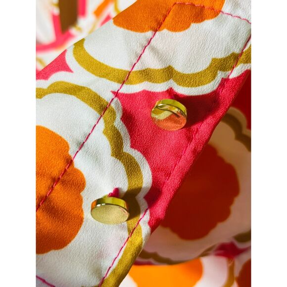 Mud Pie Mod Hot Pink Orange Mini Dress 1970s Light Dress Large 12/14 - Picture 5 of 9